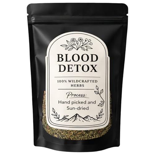 Blood Detox Tea Jamaica with Lotus Flower Flagweed Cinnamon Yushu and More All Natural Herbal Formula Handmade Releasebody and Mind Adjust BodyCaffeine-Free Loose Leaf Blend 170 g (1)