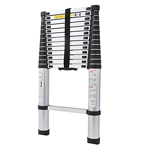 Escalera telescópica: aluminio ligero, extensible para proyectos de interior y exterior, soporta hasta 150 kg, perfecta para el hogar, caravana y acceso al techo