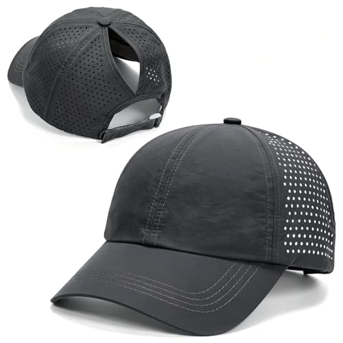 Kanzith Womens Ponytail Baseball Cap - Dark Gray