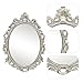 SIMON'S SHOP Vintage Mirrors for Wall, Silver Oval Wall Mounted Mirrors, Antique Gothic Scroll Design Framed Mirror for Entryways Living Room Bedroom Bathroom, 18 x 24 Inch
