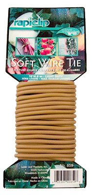 Luster Leaf 859 Rapiclip Light Duty Soft Twist Plant Wire Tie, Natural, 16'