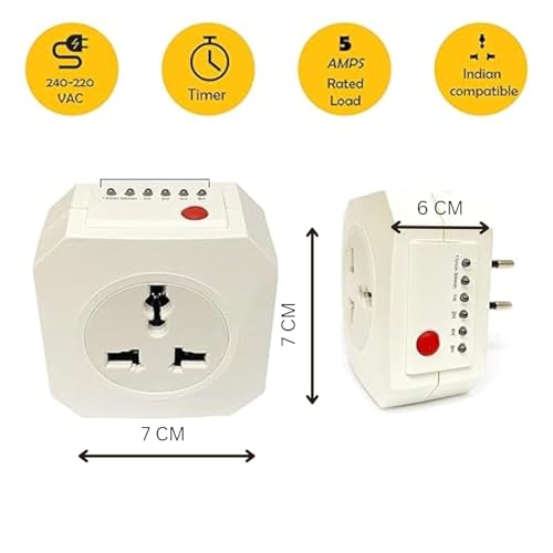 Image of Embox Timer Switch for Lights | Automatic On Off Switch Timer | Programmable Power Cut Off for Lights | Charging Mobile Laptop Lighting Glow Sign Board Aquarium1500W