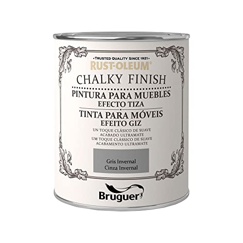 Rust-Oleum Bruguer Chalky Finish Pintura Para Muebles Gris Invernal 750 Ml
