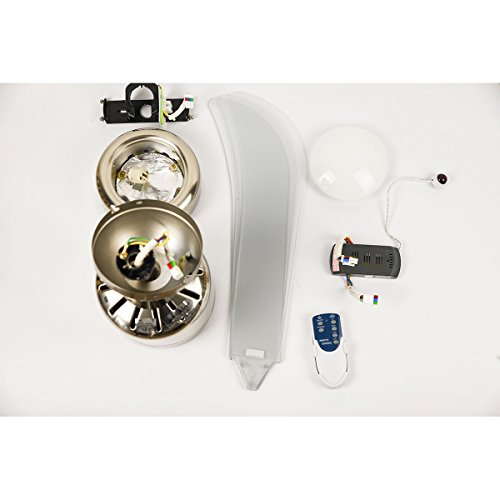Ventilador de techo con luz de níquel satinado AireRyder Loft y mando a distancia 7