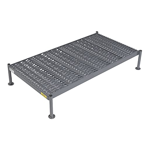 Tri-Arc WLOS948242 9-Inch to 14-Inch Adjustable-Height One Step Steel Work Platform with Grip Strut, 24-Inch Wide x 48-Inch Long