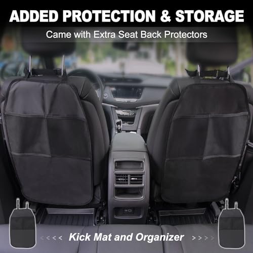 JDMON Floor Mats Compatible with Hyundai Santa Fe Hybrid 2021-2023 & Plug-in Hybrid 2022-2023, Front & Rear All Weather Custom Fit Floor Liner Set Black - Thumbnail 6