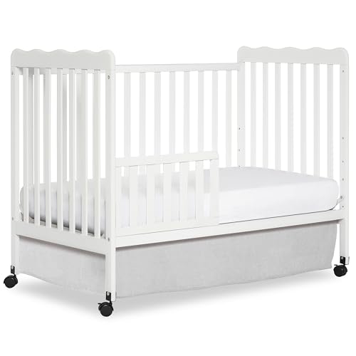 Image of Dream On Me Convertible Crib Toddler Guard Rail in White, Compatible with Select Dream On Me Cribs, Crib to Toddler Bed Conversion, Easily Attachable (21.25L x 1.2W x 12.25H)