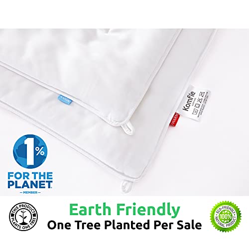 Komfie Eucalyptus Comforter For Couples - Dual Thickness Duvet Insert For Him And Her - Eco Friendly 100% Bamboo Comforter (King, White) #TOP5