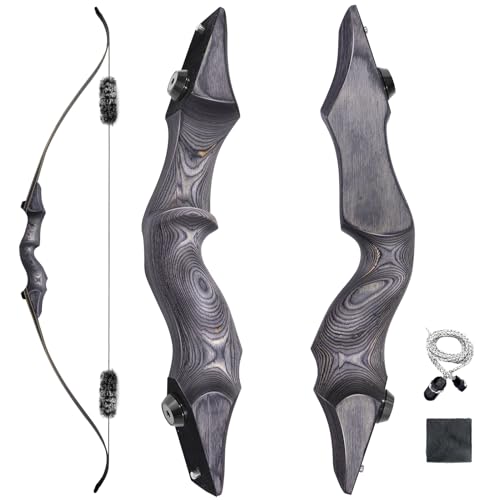 Obert Archery Takedown Recurve Bow 60inch Traditional Hunting Bows with Bamboo Core Limbs Target Shooting Practice for Right Hand (50)