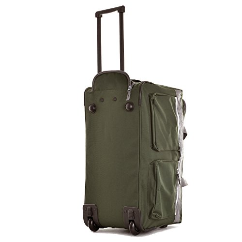 Olympia 8 Pocket Rolling Duffel Bag, Green, 22 inch
