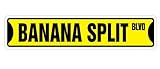 Banana Split Street Sign Decal ice Cream Shop Lover Parlor | Indoor/Outdoor | 18' Wide