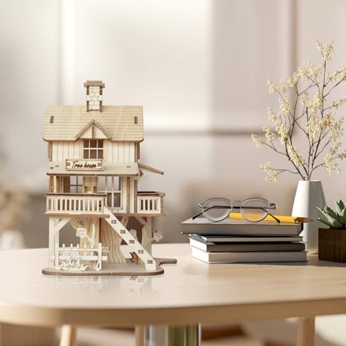 Comfoyar Puzzle 3D Cabane dans Arbre, Maquette en Bois a Construire Adulte, Bricolage de Construction Bois, Kit Artisanat DIY, Cadeaux Noël Anniversaire Saint Valentin pour Homme Femmes – vue 3