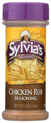 Sylvia's Restaurant Chicken Rub Seasoning, All Natural, No Preservatives, Kosher, 4 Ounce (Pack of 12)