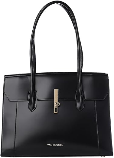 Van Heusen Women's Classic Black Laptop Bag |Stylish & Elegant| Fits Upto 15 Inch Laptop | Office Bag