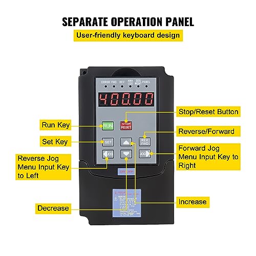VFD Frequency Inverter 2.2KW 220V - 3 Phase Variable Speed Drive for CNC Milling Machines, Adjustable Frequency Converter, High Efficiency, Durable Performance, Industrial Automation