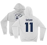 Tutiinca Slovenia Soccer Cup Fan - Sesko 11 Jersey Style Unisex Hooded Sweatshirt (White, Medium)