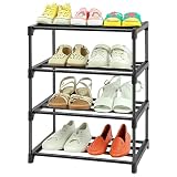 HITHIM 4-Tier Free Standing Shoe Racks, Small Shoe Rack for 6-8 Pairs Shoe Storage,Kids Shoe Racks f