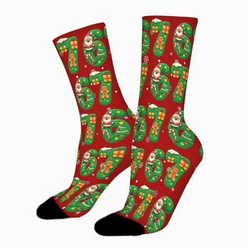 Funny 67 Six Seven Meme Socks Unisex Novelty 6 7 Design Crew Socks Comfortable Breathable Casual Daily Wear Gift Idea for Men Women Teens
