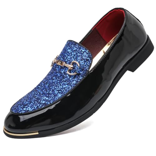 LCQL Men’s Loafers Sequin Flash Leather Slip-On Party Prom Night Out Shoes Size 7 by LCQL - Used condition - US$40.44