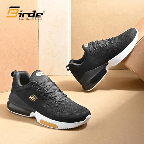 Image of Birde Men's Sports Shoes for Gym, Walking, & Running Lightweight Comfortable Sports Shoes | Colour -Black EVA-TPR-TPU Knitting Sports Shoes