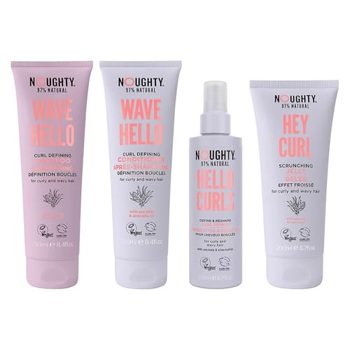 Image of Noughty Wave Hello Curl Care Bundle – 97% Natural Shampoo, Conditioner, Curl Primer & Scrunching Jelly for Defined, Hydrated, Frizz‑Controlled Curls & Waves