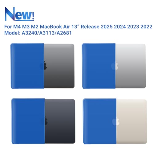 IBENZER Compatible with 2025 2024 2023 2022 MacBook Air 13 inch Case M4 A3240 M3 A3113 M2 A2681, Hardshell Case & Keyboard Cover for Mac Air 13.6 with Touch ID, Klein Blue, AT13-KK-KLBL+1 by IBENZER - Image 4
