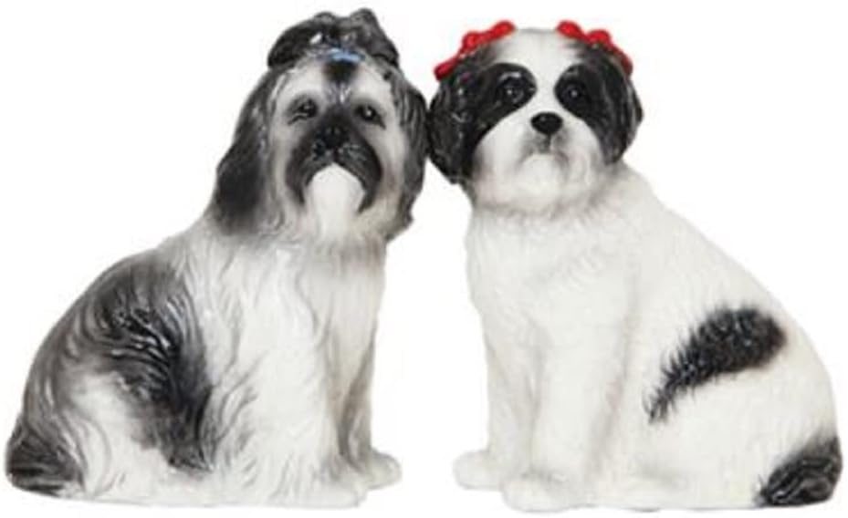 Cute Shih Tzu Puppies Ceramic Magnetic Salt Pepper Shakers Home Kitchen Decor