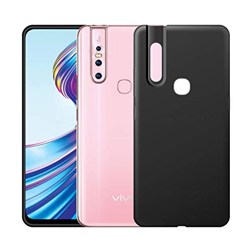 Image of Case Creation Luxurious OG Series for VivoV15 Case Cover,Anti-Dirty Slim Case Frosted Matte Cute Candy TPU Raised Bezel (Splash of Color) Back Cover for Vivo V15 -Black