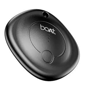 boAt Tag Bluetooth Item Finder for Android Devices, Google Find My Device App Support, 80dB Alarm, Additional Battery, 1 Year Battery (Black)