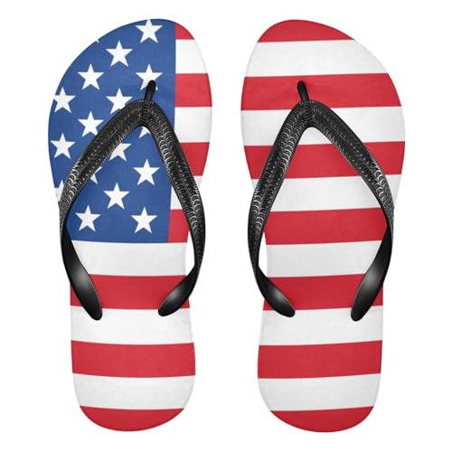 American Flag Flip Flop Beach Summer Casual Sandal for Women & Men Shower Shoes XS