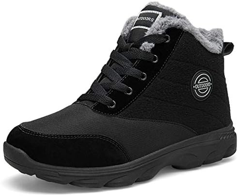BomKinta Women's Snow Boots Keep Warm Surface Anti-Slip Soft Sole Warm Fur Lined Winter Ankle Booties Black Size 8