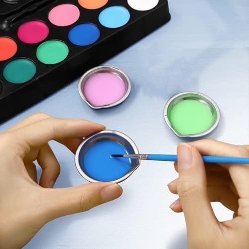 18-Piece Makeup Tray Tray Stainless Steel Small Palette Metal Color Paint tray, Used for Paint, Makeup, Mixed Colors, Oily Water-Based Painting