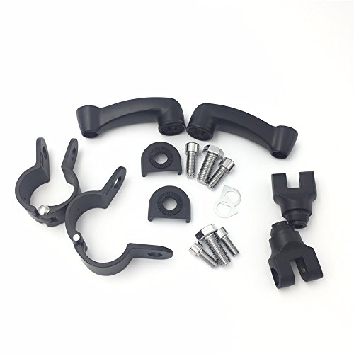 Httmt Mt216-079- Black 360 Degree Adjustable Highway Peg Mounting Kit Compatible With Any Bike Equipped With 1-1/4 Inch (1.25") Front Engine Guard Frame Tube V-Star Roadstar Suzuki Boulevard #TOP3