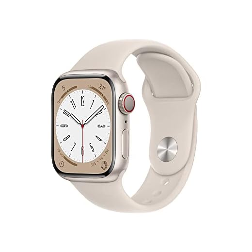 Apple Watch Series 8 (GPS + Cellular, 41mm) Reloj Inteligente con Caja de Aluminio en Blanco Estrella - Correa Deportiva Blanco Estrella - Talla única. Monitor de entreno, Resistencia alagua