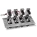 MGI SpeedWare 4 Gang Metal Toggle Switch Panel, Safety Flip Covers (Chrome)