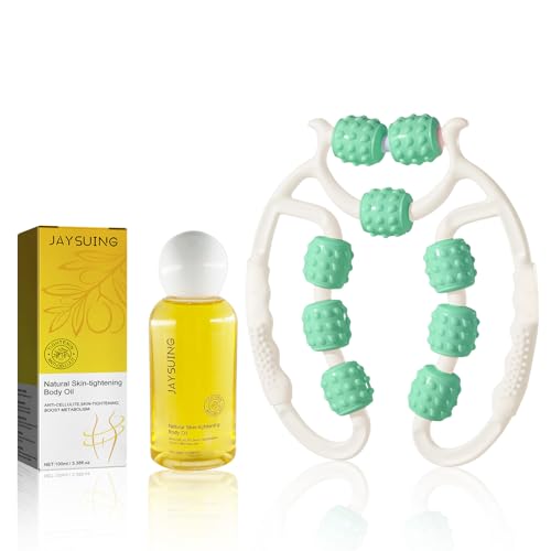 Cellulite Massagegerät Anti Cellulite Öl Set,Massageroller Cellulite Roller, Massageroller Beine Faszienstab, mit Anti-Cellulite-Straffendes Massageöl für Schöne Haut, Bein, Fuß, Armmassage (Grün) Cellulite Massagegerät Anti Cellulite Öl Set,Massageroller Cellulite Roller, Massageroller Beine Faszienstab, mit Anti-Cellulite-Straffendes Massageöl für Schöne Haut, Bein, Fuß, Armmassage (Grün)