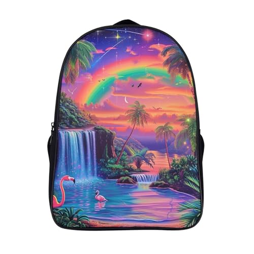 Mochila escolar de flamingo para excursiones y días de lluvia infantiles