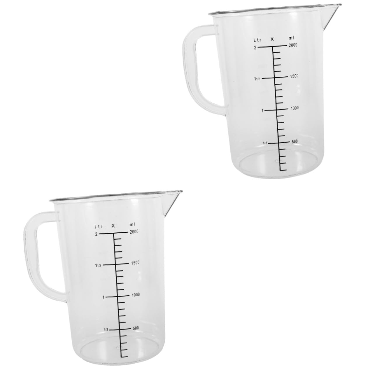 ULTECHNOVO 2piezas Taza Medidora De Líquidos De Gran Capacidad Con Asa Jarra Medidora De Alimentos Para Cocina y Repostería Fácil De Leer y Limpiar