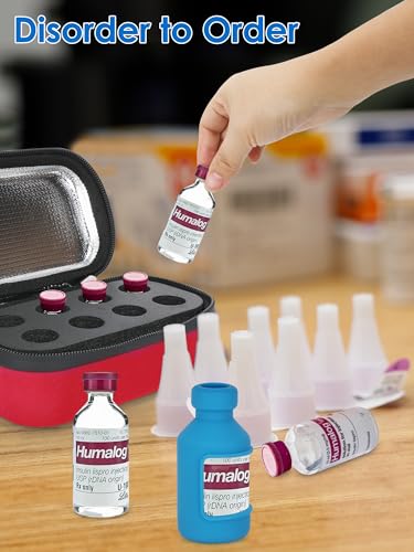 Image of YOUSHARES Insulin Fridge Holder Storage Case Organizer, peptide Vial Organizer Bag Fits Standard 10ml U-100 Vials, Built-in Aluminium Foil | Safe and Reliable Bottle Protector