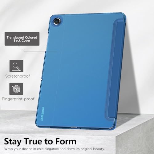 Image of MoKo for Samsung Galaxy Tab A11 Plus / A11+ Case 11 Inch 2026, Galaxy Tab A9 Plus / A9+ Case 11 Inch 2024, Slim Stand Hard PC Translucent Back Shell Smart Cover, Auto Wake /Sleep, Sea Blue