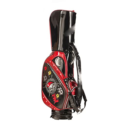 Gylazhuziz Golf Club Bags, Golf Bag Pu Douber-Sided Leather Standard Ball Package Golf Clubs Cart Bag With Rain Cover Colorful For Man (Color : Red) #TOP2