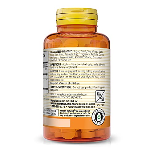Mason Natural Brain Power With Sage Extract And Calcium - Optimize Mental Focus And Alertness, For A Positive Mood, Specialty Formula, 60 Caplets #TOP2