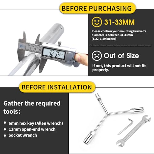 M8 Motorrad Faltbare Fußrasten Vorne und Hinten Anti-Rutsch Fußstütze 90 Grad Fest Faltbar (Schwarz)