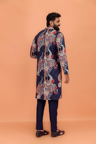 Image of Kisah Men's Cotton Blend Printed Kurta Set Regular Fit | Ethnic, Traditional & Occasion Wear