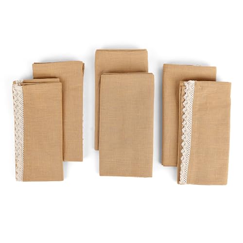 Image of FINGERCRAFT Kitchen Cloth 100% Soft High GSM Cotton Fabric Kitchen Towel, 20 x 30 Inches Perfect Size for Kitchen Uses, Set of 6, Multipurpose Use as Dish Towel, Bar Towel (Brown)