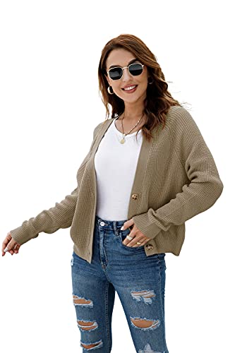 Image of TASAMO Womens Cardigan Sweaters 2026 Fall Cropped Lightweight Sweater