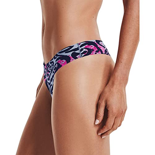 Image of Under Armour Thong Printed Underwear 3-pack, Mineral Blue (470) /Black, Large