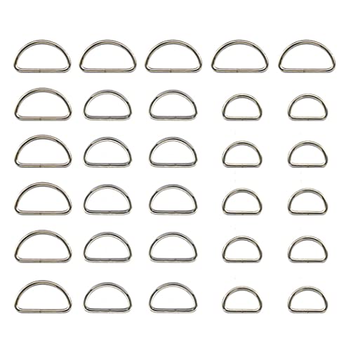 HEEFEN 30 pièces Boucles métalliques 3 Tailles 38mm 32mm 25mm Anneaux D pour Sacs à Main, Sacs à Main, Ceintures, Sacs à Dos (25mm32mm38mm) Cover