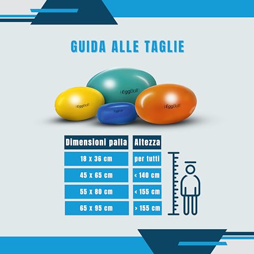 Foto von TONKEY Active Life - Pilatesball oval 18 cm - Kleiner Fitball für Yoga, Fitness, Gag, Physiotherapie, Rehabilitation und Schwangerschaftsübungen - Zubehör für Training zu Hause und im Fitnessstudio