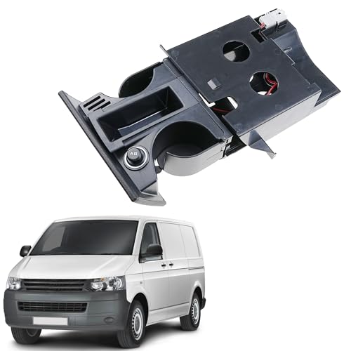 Aschenbecher und Becherhalter kompatibel für VW T5 Transporter 2003-2013, Rechtslenkung, Front-Aschenbecher und Münzhalter, Ersatz für 7H285860130T